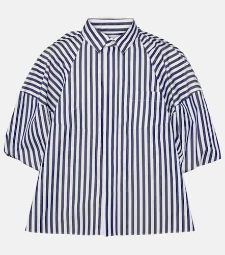 Striped cropped cotton-blend shirt - Sacai - Modalova