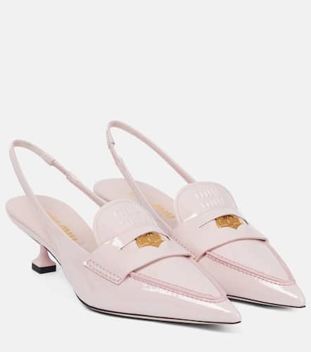 Slingback patent leather penny loafers - Miu Miu - Modalova