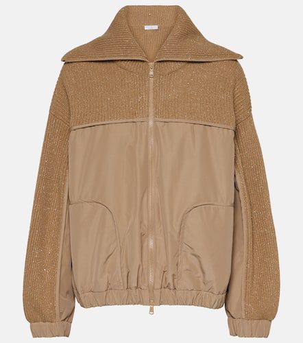 Paneled cashmere and wool-blend jacket - Brunello Cucinelli - Modalova