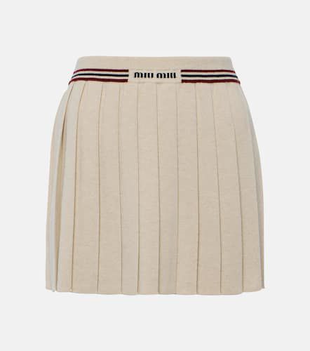 Minifalda de cachemir plisada - Miu Miu - Modalova