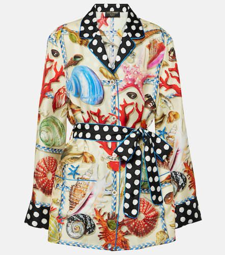 Camicia Capri in raso di seta con stampa - Dolce&Gabbana - Modalova