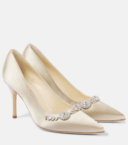 Lamikpump embellished satin pumps - Manolo Blahnik - Modalova