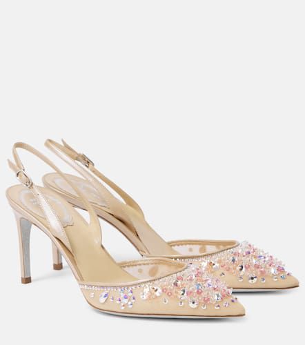 Embellished mesh slingback pumps - Rene Caovilla - Modalova