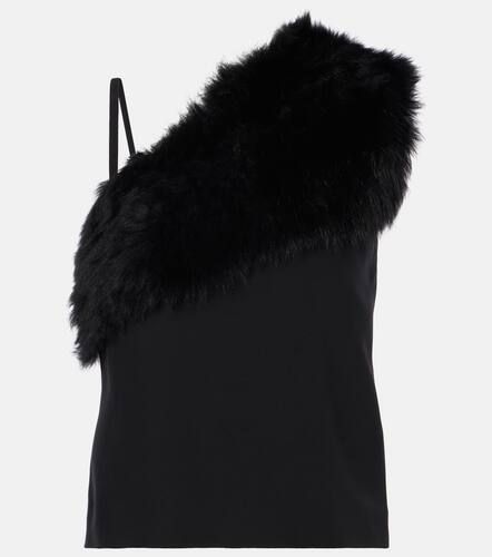 One-shoulder shearling-trimmed top - Toteme - Modalova