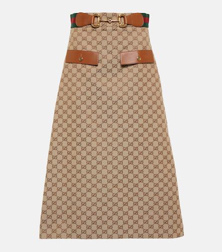 Gucci Horsebit GG canvas midi skirt - Gucci - Modalova