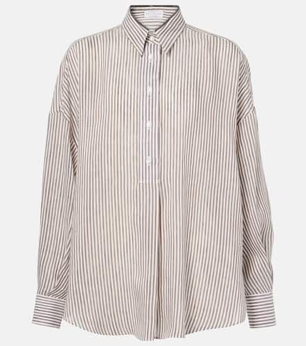 Camisa de lino y seda a rayas - Brunello Cucinelli - Modalova