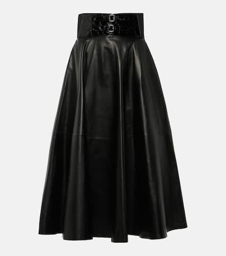 AlaÃ¯a High-rise leather midi skirt - Alaia - Modalova
