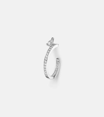 Serti Sur Vide 18kt white gold single hoop earring with diamonds - Repossi - Modalova