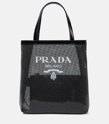 Shopper Small in rete con paillettes - Prada - Modalova