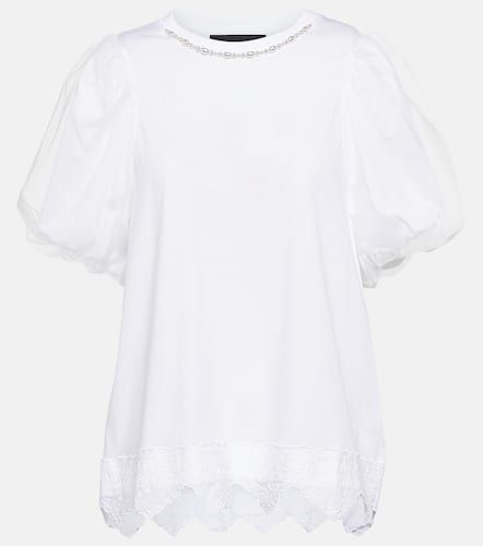 T-shirt in cotone con perle bijoux - Simone Rocha - Modalova