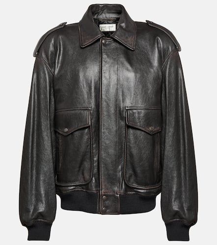 Leather blouson jacket - Saint Laurent - Modalova