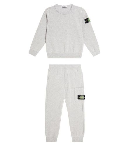 Compass cotton sweatpants and sweatshirt set - Stone Island Junior - Modalova