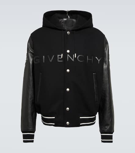 Chaqueta varsity con piel y logo - Givenchy - Modalova