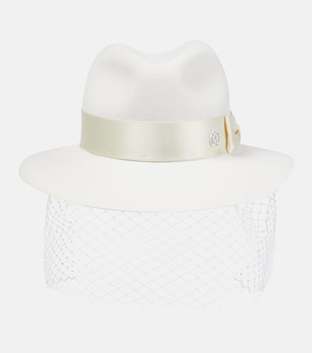 Bridal Henrietta wool felt fedora - Maison Michel - Modalova