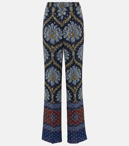 Paisley silk-blend wide-leg pants - Etro - Modalova