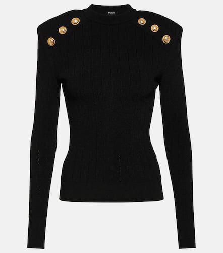 Pullover in maglia con decorazione - Balmain - Modalova