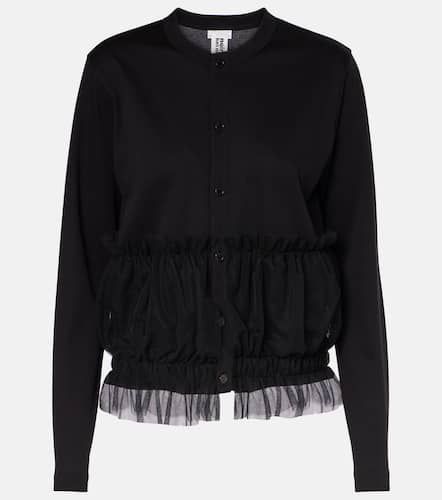 Cardigan in cotone con volant - Noir Kei Ninomiya - Modalova