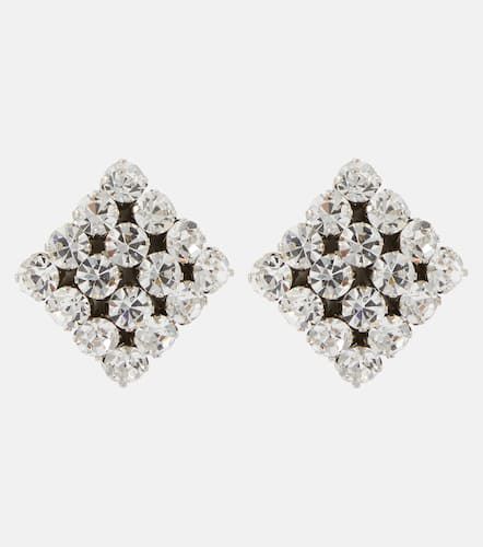 Crystal-embellished clip-on earrings - Alessandra Rich - Modalova