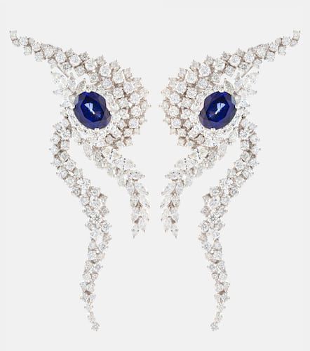 Kt gold earrings with diamonds and sapphires - Yeprem - Modalova