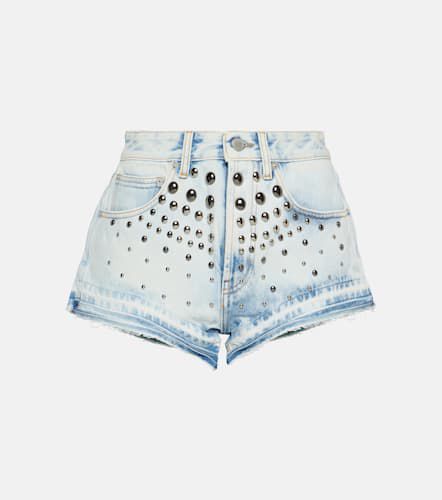 Embellished denim shorts - Alessandra Rich - Modalova