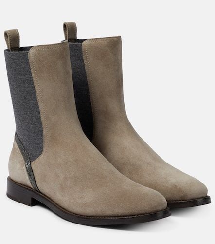 Botas Chelsea de ante adornadas - Brunello Cucinelli - Modalova