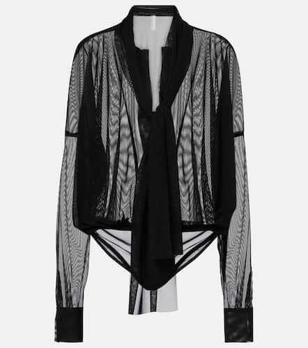 Bow-detail oversized mesh bodysuit - Norma Kamali - Modalova