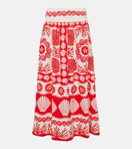 Ainika Shell linen-blend maxi skirt - Farm Rio - Modalova