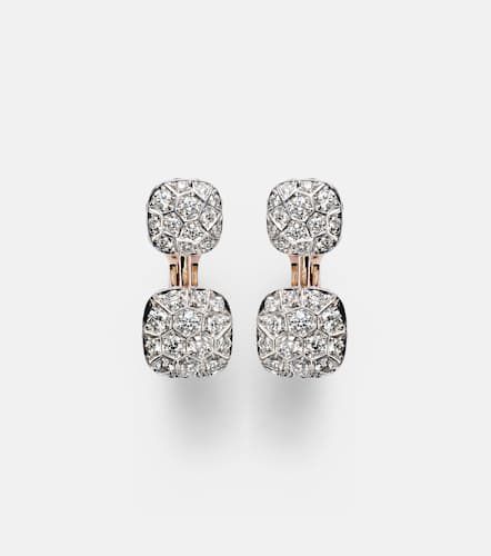 Pendientes Nudo de oro rosa y blanco de 18 ct con diamantes - Pomellato - Modalova