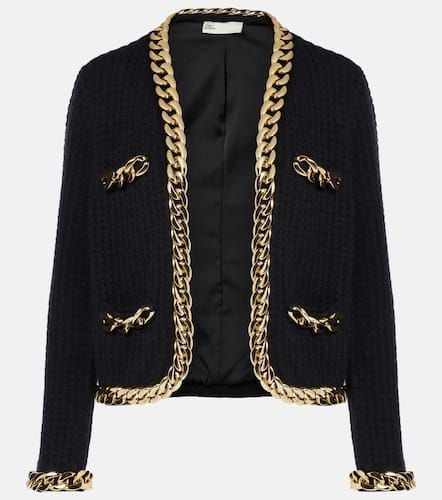 Kendra chain-detail wool-blend cardigan - Tory Burch - Modalova