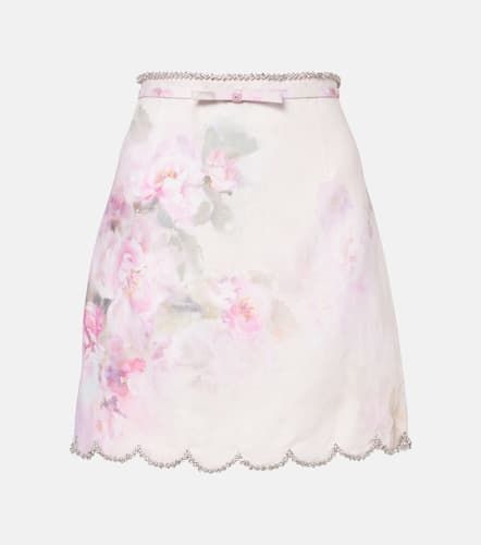 Minifalda Crush de lino floral - Zimmermann - Modalova