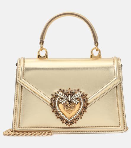 Borsa Devotion Small in pelle metallizzata - Dolce&Gabbana - Modalova