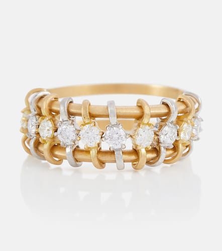 Penelope 18kt ring with platinum and diamonds - Jade Trau - Modalova