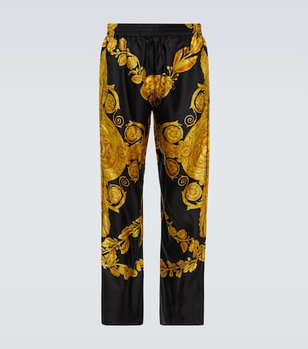 Barocco silk twill pajama bottoms - Versace - Modalova