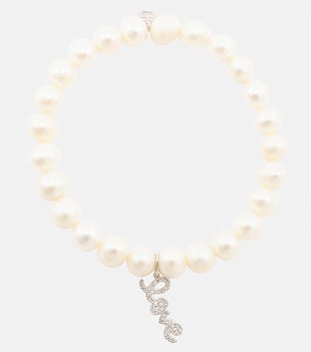 Love 14kt gold bracelet with diamonds and pearls - Sydney Evan - Modalova