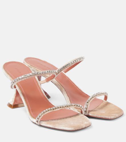 Gilda 70 embellished velvet sandals - Amina Muaddi - Modalova