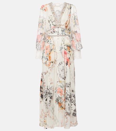 Floral linen and silk maxi dress - Camilla - Modalova