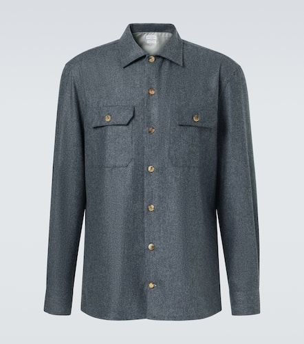 Camicia in flanella di lana vergine - Brunello Cucinelli - Modalova