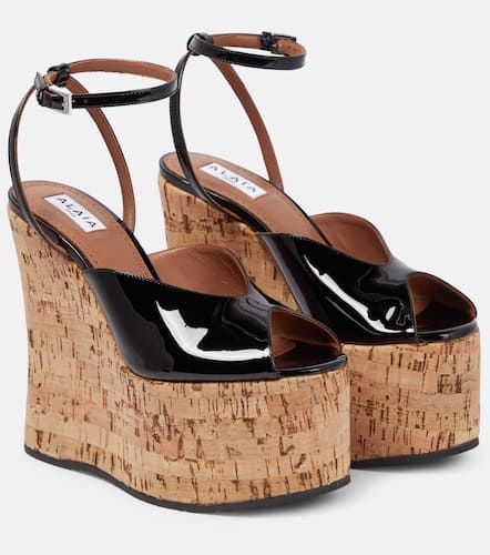 AlaÃ¯a Patent leather wedge sandals - Alaia - Modalova