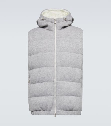 Padded hooded cashmere vest - Brunello Cucinelli - Modalova