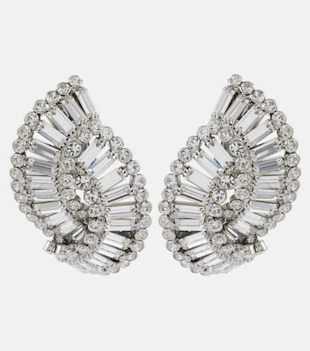 Embellished shell clip-on earrings - Alessandra Rich - Modalova