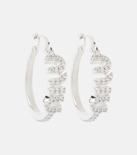 Logo crystal-embellished earrings - Miu Miu - Modalova