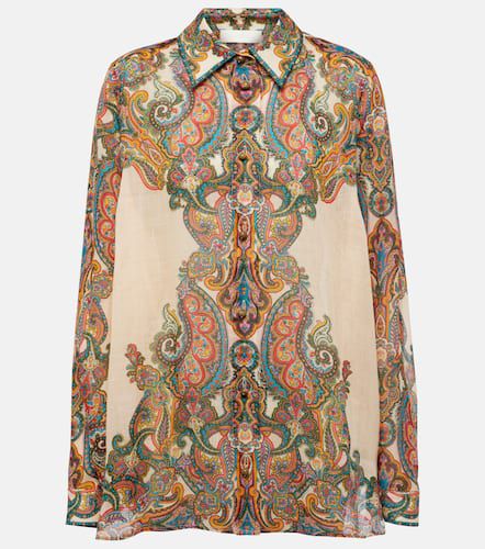 Camisa oversized Ottie de ramio con paisley - Zimmermann - Modalova