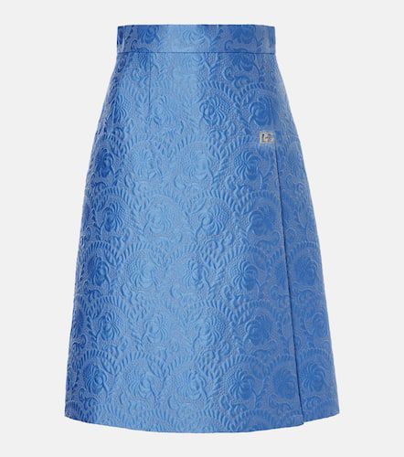 Cotton and silk-blend jacquard midi skirt - Dolce&Gabbana - Modalova