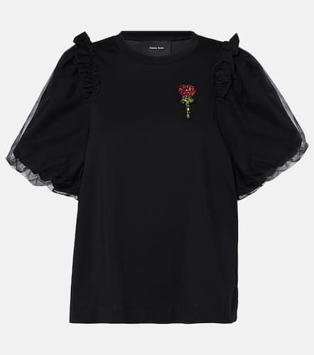 T-shirt in jersey e tulle con cristalli - Simone Rocha - Modalova