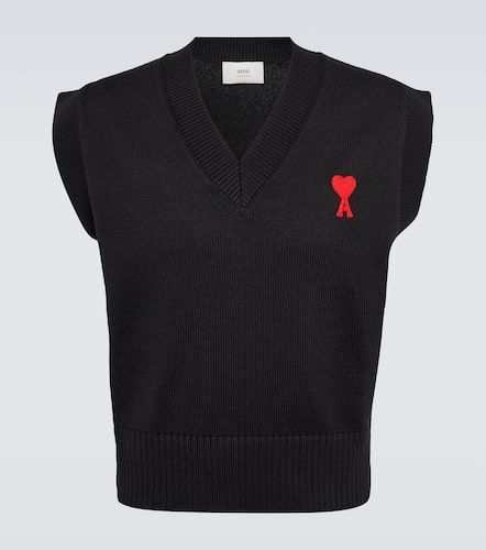 Logo cotton and wool sweater vest - Ami Paris - Modalova