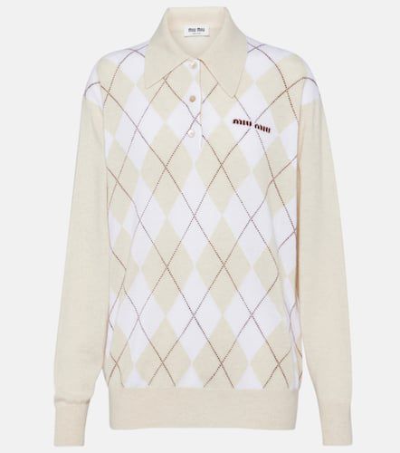 Miu Miu Argyle cashmere polo shirt - Miu Miu - Modalova