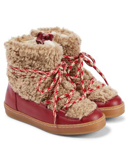 Stivaletti in pelle e shearling - Bobo Choses - Modalova