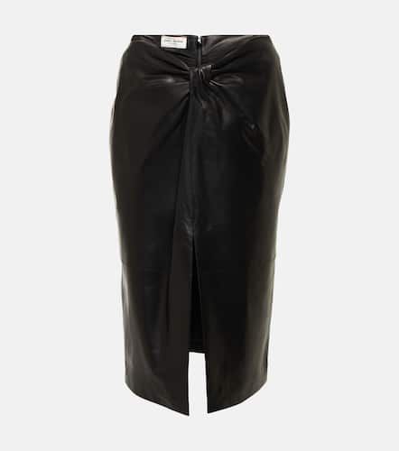 Gathered leather pencil skirt - Saint Laurent - Modalova