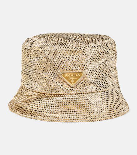 Crystal-embellished satin bucket hat - Prada - Modalova