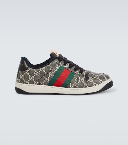 Screener GG leather-trimmed sneakers - Gucci - Modalova